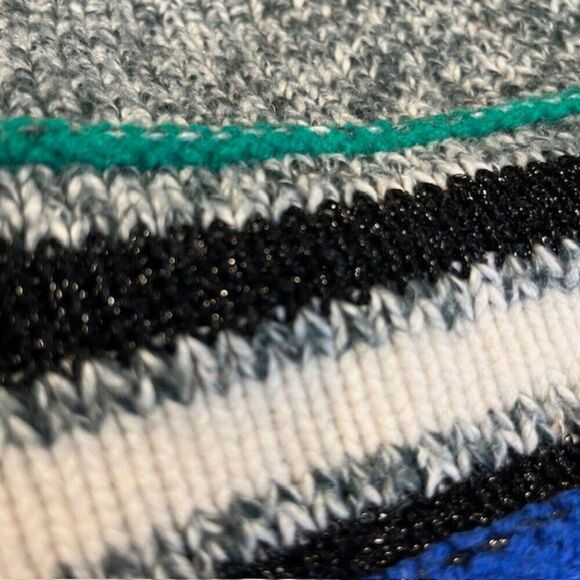 See By Chloe Wool Blend Nightfall Green Striped Half Slv Knit Sweater Size Small - Picture 5 of 11